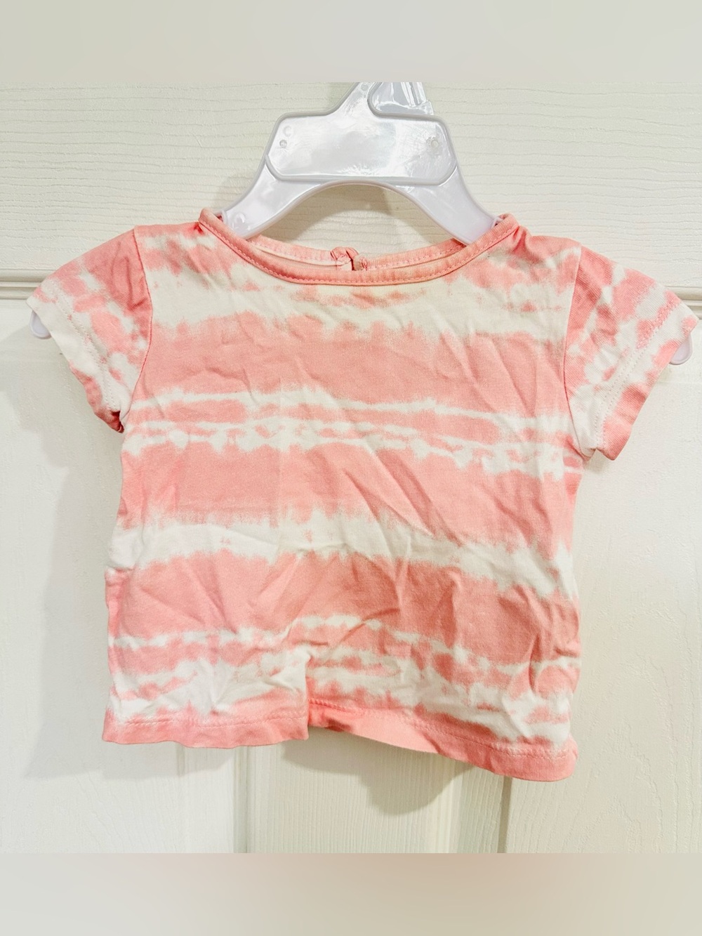 Joe Fresh Pink & White Tie-Dye Short Sleeve Tee